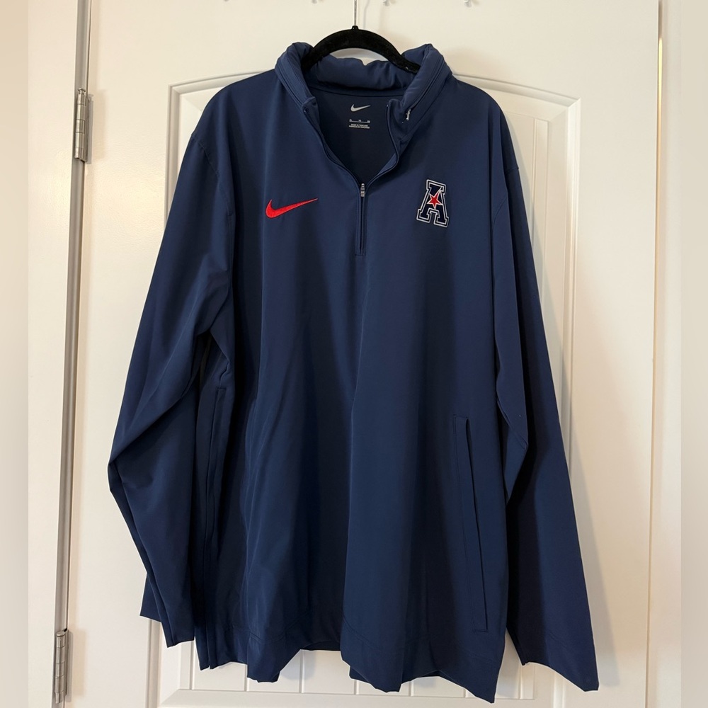 Nike Navy Quarter Zip Pullover with Hide Away Hood, XL